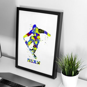 impression de snowboarder personnalisée, impression de snowboarder personnalisée, art de snowboarder personnalisé, cadeau, cadeau pour snowboarder, art de sports d'hiver