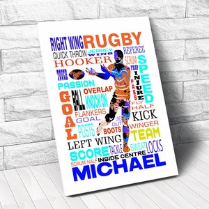 personalised rugby player print, rugby player custom art, rugby gift print, rugby wall art, gift for rugby player, rugby gift prints