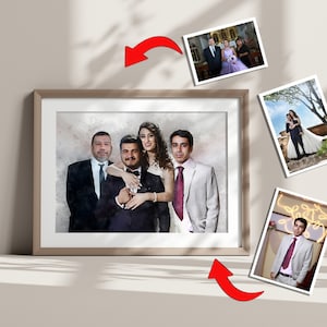 Kombinieren Sie Foto zu Porträt, fügen Sie geliebte Personen hinzu, kombinieren Sie Bilder zu einem benutzerdefinierten Gedenkporträt vom Fotogeschenk, Elternporträt-Familienfotogeschenk