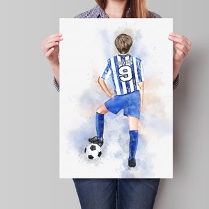 Gepersonaliseerde voetbalprint voor heren, aangepaste voetballerprint, gepersonaliseerde sportkunst, herenvoetbalprint, cadeau voor voetballer, voetbalcadeau