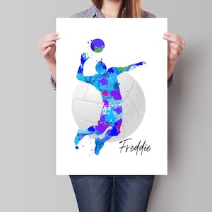 Volleyball personalised print,men's volleyball print, volleyball gifts, volleyball player print, custom volleyball print, volleyball art