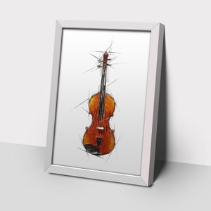 Violin wall art, gift for violinist, violin  art, music room prints, print for music room , violin player gifts, violinist poster print,