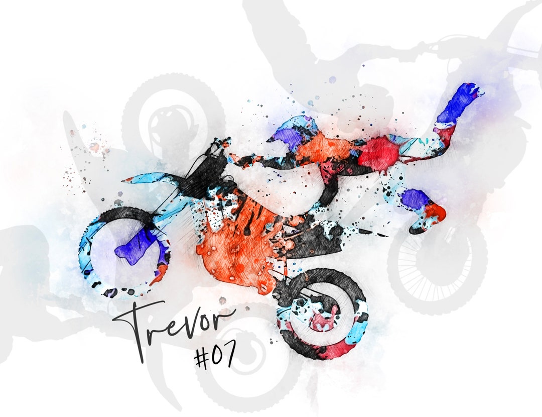 Personalisd Motocross Rider Print, Motocross Custom Print, Motocross ...