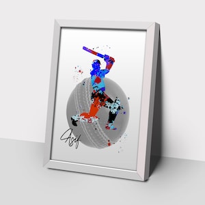 personalised cricket print, custom cricket print, personalised cricket art, cricketer  custom art,  gift, gift for cricketer, cricket prints
