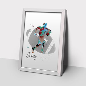 personalised rugby player print, custom rugby  print, personalised rugby art, rugby gift, gift for rugby player  , rugby player custom print