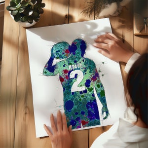 impression de basket-ball personnalisée, impression de basket-ball personnalisée, art sportif personnalisé, art personnalisé de basket-ball, cadeau de basket-ball, art mural de basket-ball