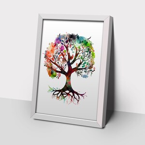 The Help Tree Design Tree of Life Print, Tree of Life Art, Tree Art, Colourful Tree Print ...