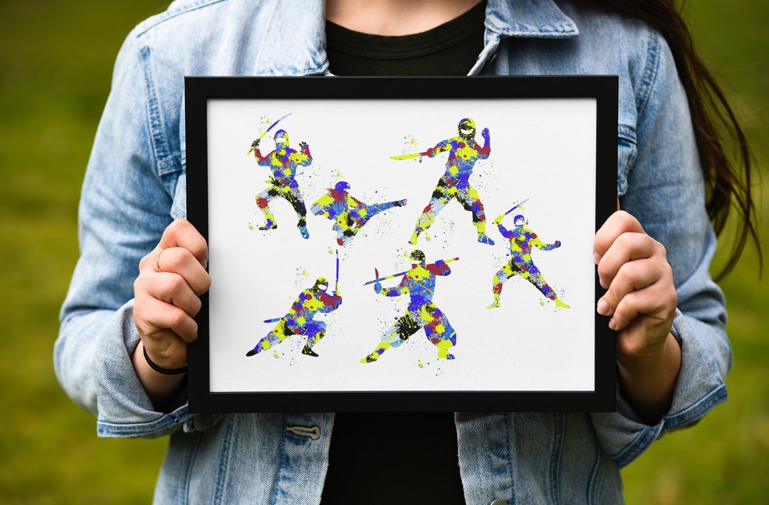 Ninja Poster Kids Ninja Picture Ninja Wall Art Ninja Etsy