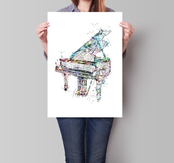 piano wall art, music room print, piano sketch print, piano poster art, watercolor piano print, poster of piano , piano sketch prints,