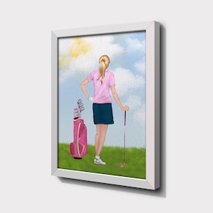Golf personalised print, print for golfer, golf print custom art, female golf gifts, gift for golfer, personalised golfer ,