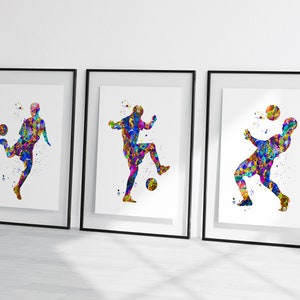 サッカープリント、水彩サッカープリント、抽象サッカープリント、サッカープリント、サッカーギフトプリント、水彩サッカープリント