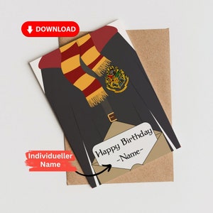 Cartão de aniversário personalizado para Potterheads e trouxas de Harry Hogwarts