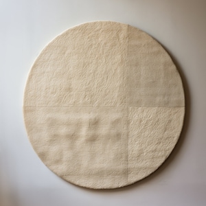 Hand-Tufted Wool Rug: Modern Abstract Round Beige Rug