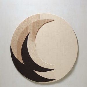 Beige Circle High and Low Pile Rug Handmade Hand Tufted Area Rug for living room and Office 3,4,5,6,7,8,9 ft
