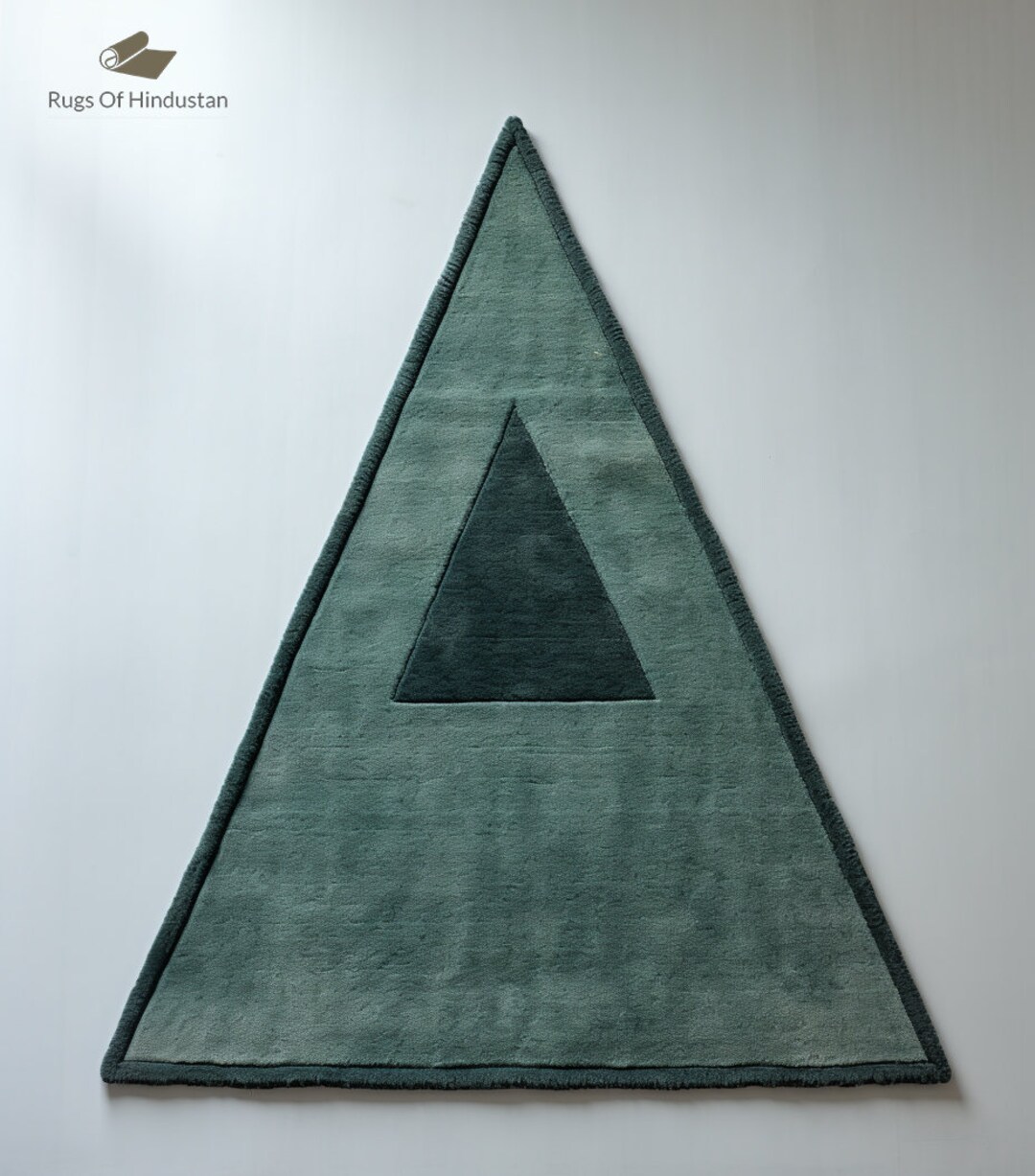 Modern Abstract Triangle Design Wool and Viscose Handmade Tufted Rug ...