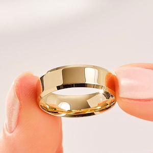 Gelbgold 5 mm Ehering • ABGESCHLOSSENE DECKE • POLIERT • Klassische Trauringe für Männer und Frauen • Schlichter Ehering Ring