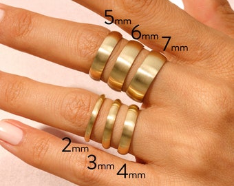 14k Solid Yellow Gold Domed Wedding Band • DOME • MATTE • Classic Wedding Rings for Men and Women • Plain Simple Wedding Band Ring