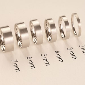 14k massief witgouden platte trouwring • PLAT • MAT • Klassieke trouwringen voor mannen en vrouwen • Effen eenvoudige trouwring