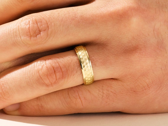 メンズクラシックプレーンドーム型ウェディングバンド、8?mm幅18?Kピンク、ローズゴールド メンズクラシックプレーンドーム型ウェディングバンド、5?mm幅14?K