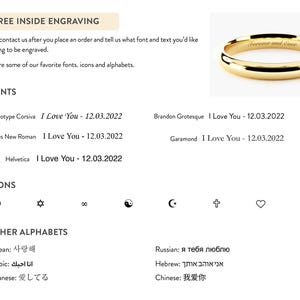 14k Gelbgold Kuppel Ehering • Polierter Comfort Fit Ring Bild 8
