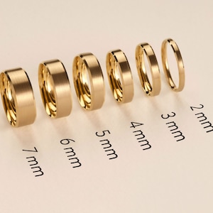 14k Solid Yellow Gold Wedding Band • Matte Beveled Edge Ring