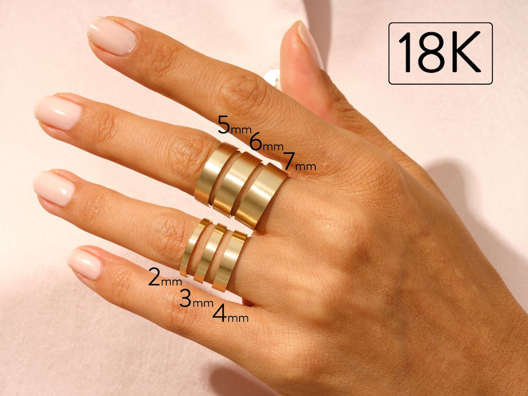 Buy 18k Solid Yellow Gold Flat Wedding Band • FLAT • MATTE • Classic  Wedding Rings for Men and Women • Plain Simple Wedding Band Ring Online in  India