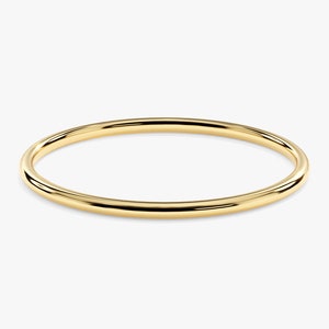 14k Weißgold 1mm dünner Ehering / Minimalistischer Ehering für Frauen / Dünner Stapelring Hers / Zierlicher einfacher schlichter 1mm Ring Bild 4