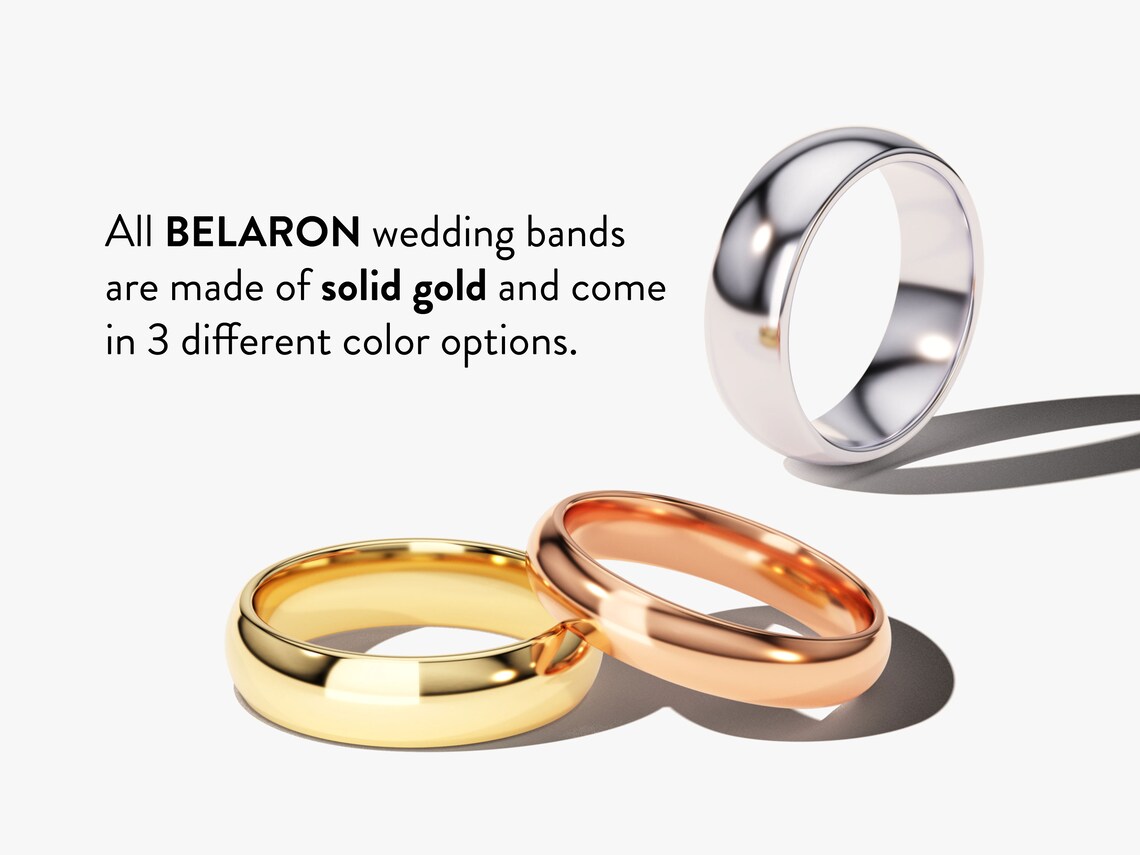 14k Yellow Gold Dome Wedding Band POLISHED COMFORT FIT Etsy