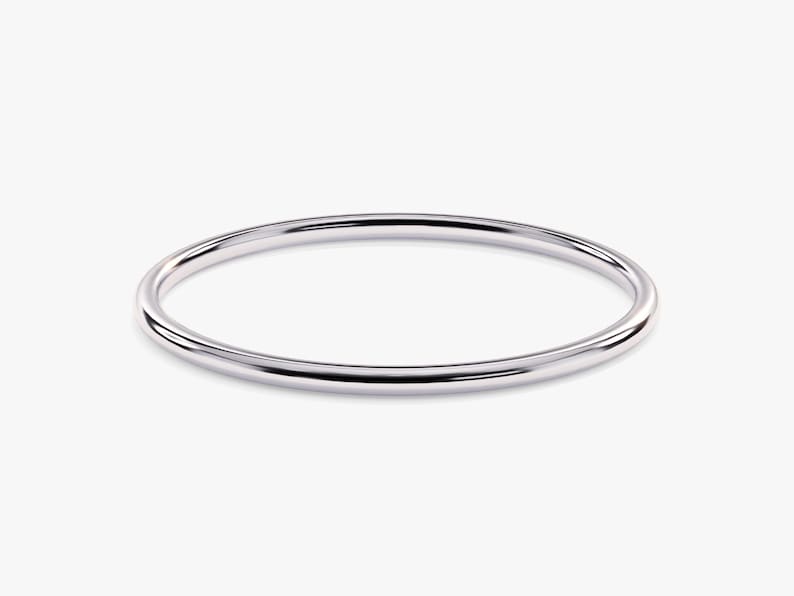 14k Weißgold 1mm dünner Ehering / Minimalistischer Ehering für Frauen / Dünner Stapelring Hers / Zierlicher einfacher schlichter 1mm Ring Bild 5