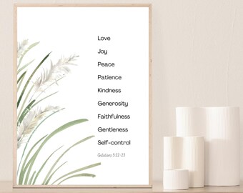 Fruit of the Spirit Bible Verse Wall Art, Scripture Wall Art, Galatians 5:22-23