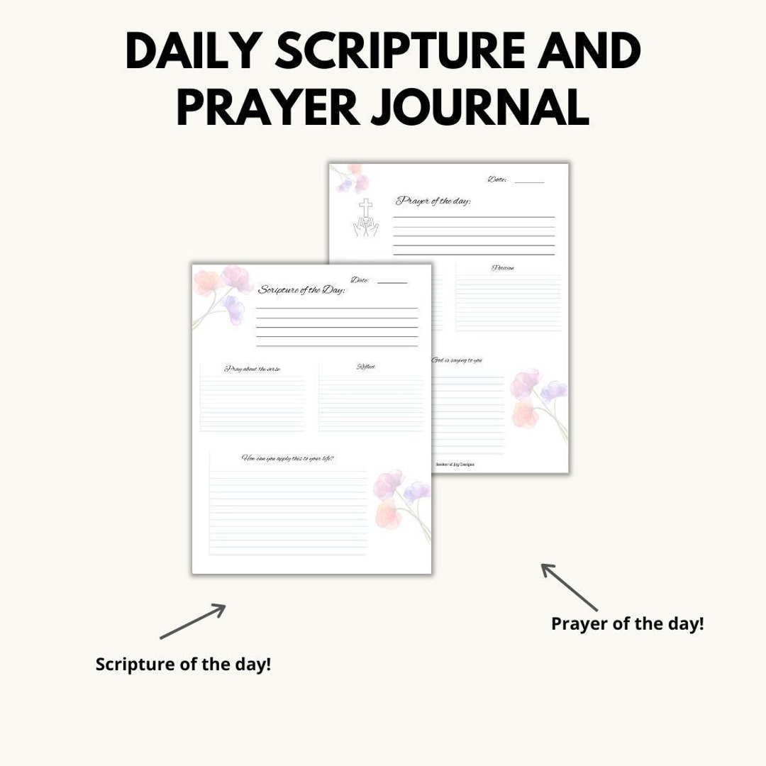 Daily Scripture and Prayer Journal Christian Printable - Etsy