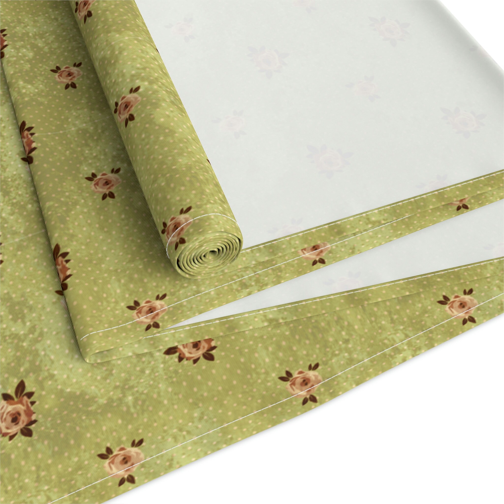 Rose Table Runner, Spring Table Runner, French Country Table Runner