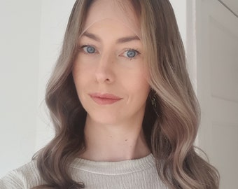 Ash Brown to Ash Blonde Balayage Human Hair Wig | HD Lace Front 13x6 | Glueless Real Hair | Alopecia Friendly Lightweight Wedge | Custom Made