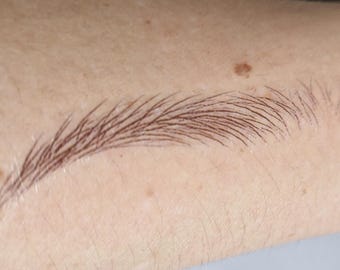 Tatuaggi per sopracciglia in stick impermeabili, applicazione temporanea di pacchetti per sopracciglia nere e marroni, a lunga durata, ad alta definizione naturale