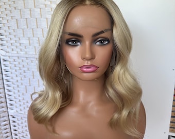 Custom wig Human hair wig natural baby blonde balayage lacefront wig 13x6lace wig Glueless 100% low density real hair Alopecia hairloss