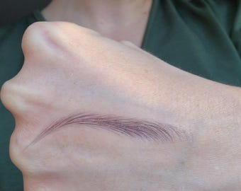 Eyebrow Tattoos Waterproof Stick, Temporary Black Brown Eyebrow Packs Application-Long Lasting, High Definition Natural
