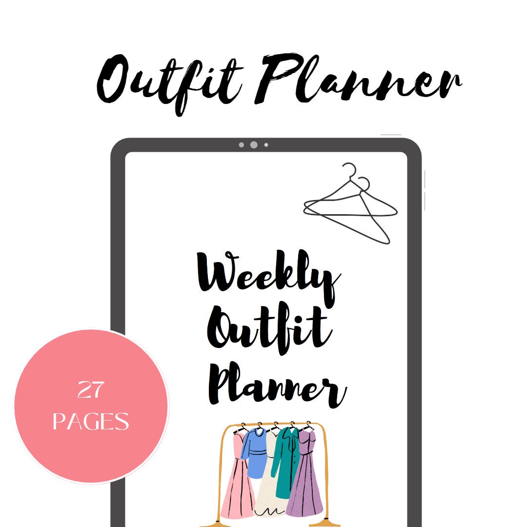 Digital Outfit Plannerprintable Weekly Outfit Plannerdigital Etsy