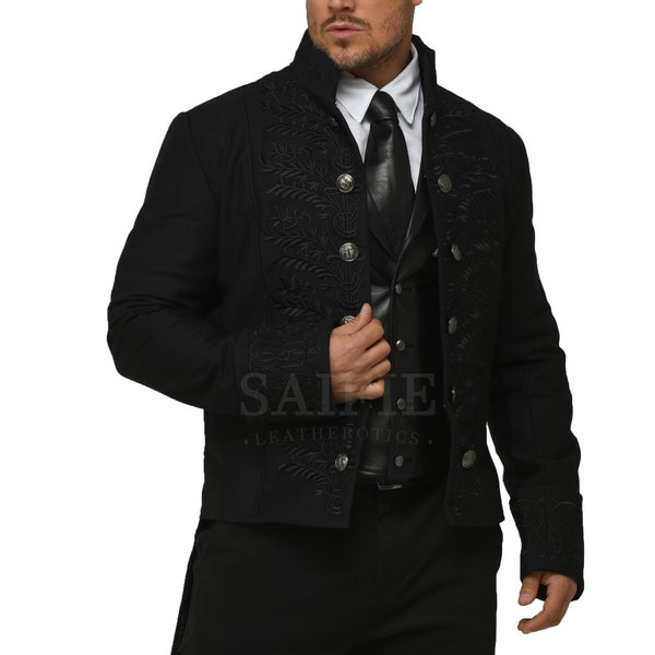 manteau de queue de garçons d’honneur vintage | Conception du XVIIIe siècle | Veste noire formelle de style victorien | Tenue de mariage | Manteau intemporel en sergé de coton