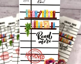 Vintage Library Card Bookmark: Laminated Bookshelf Design, Retro Book Lover Gift