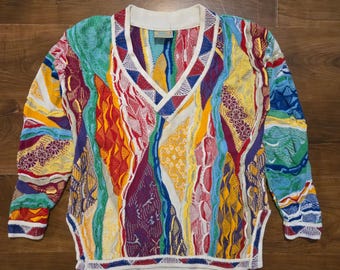 Vintage COOGI Cosby 3D Knit Sweater Size M