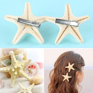 2 Pcs Starfish Hair Clips mermaid hair accessories