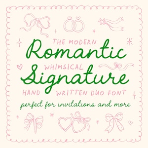 Fuente manuscrita para invitaciones de boda, escritura caprichosa, perfecta para menús, fuente romántica y coqueta, diseño original de papelería para bodas