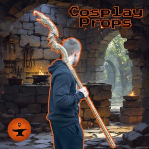Cosplay Prop Gold Dragon Staff -Unofficial