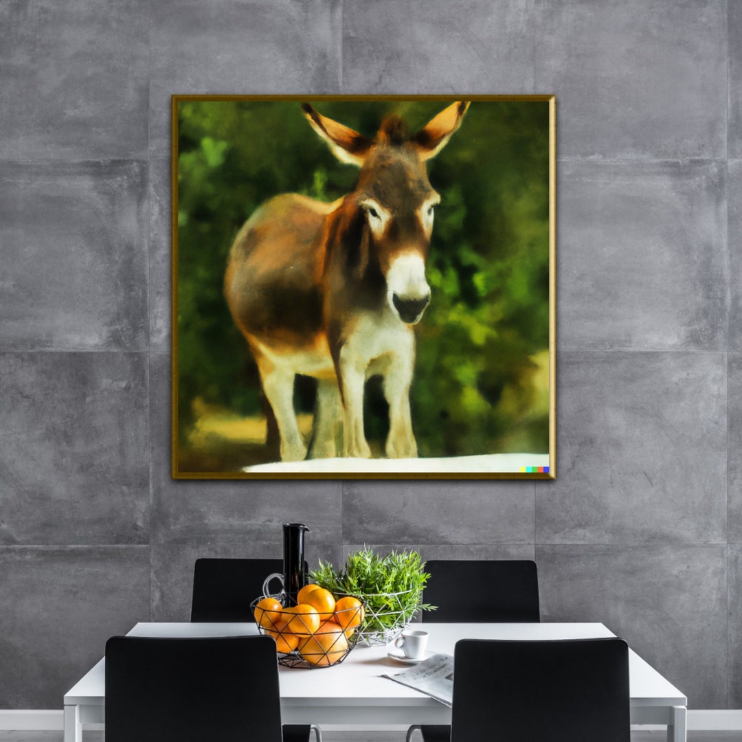 Donkeys Rustic Wall Art Donkey Painting, Equine Donkey Art Farmhouse ...