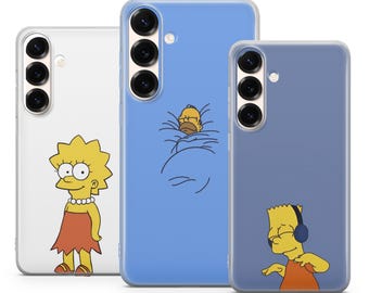 The Simpsons Minimalism Phone Case Homer, Lisa Cover for Samsung S26, 25, 24, 23, 22, Ultra/+, etc.