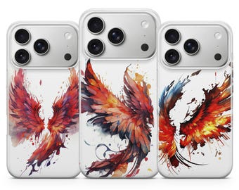 Phoenix Painted Phone Case Fantastic Creatures Cover for iPhone 17, 16, 15, 14, 13 12 11 Pro, Pro Max fits iPhone E, Air, XR