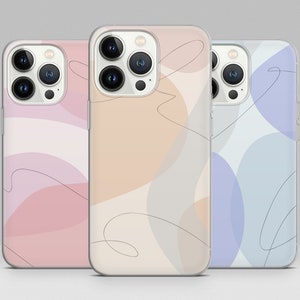 Modern Aesthetic Phone Case Abstract Pastel Cover for iPhone 14 13 12 11 Pro Max, SE, XR, Samsung A13, S22, S21 FE, A40, A72, A52, Pixel 6a