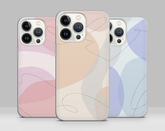 Modern Aesthetic Phone Case Abstract Pastel Cover for iPhone 14 13 12 11 Pro Max, SE, XR, Samsung A13, S22, S21 FE, A40, A72, A52, Pixel 6a
