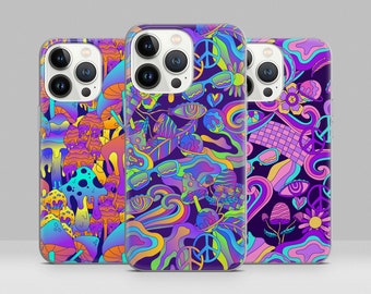 Trippy Psychedelic Phone Case Hippie Cover for iPhone iPhone 15 14 13 12 11 Pro Max, Plus, XR SE, Samsung S21 S22 S23 A51 A52 A53 A54, Pixel