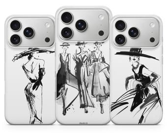 Style Fashion Phone Case Painted Girls Glare Cover for iPhone 17, 16, 15, 14, 13 12 11 Pro, Pro Max fits iPhone E, Air, XR